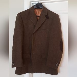 Alan Flusser Brown Herringbone Tweed Sport Coat/Blazer, 44R